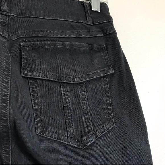 SPANX Stretch Twill Ankle Cargo Pants in Washed Black Size Large NEW Slimming